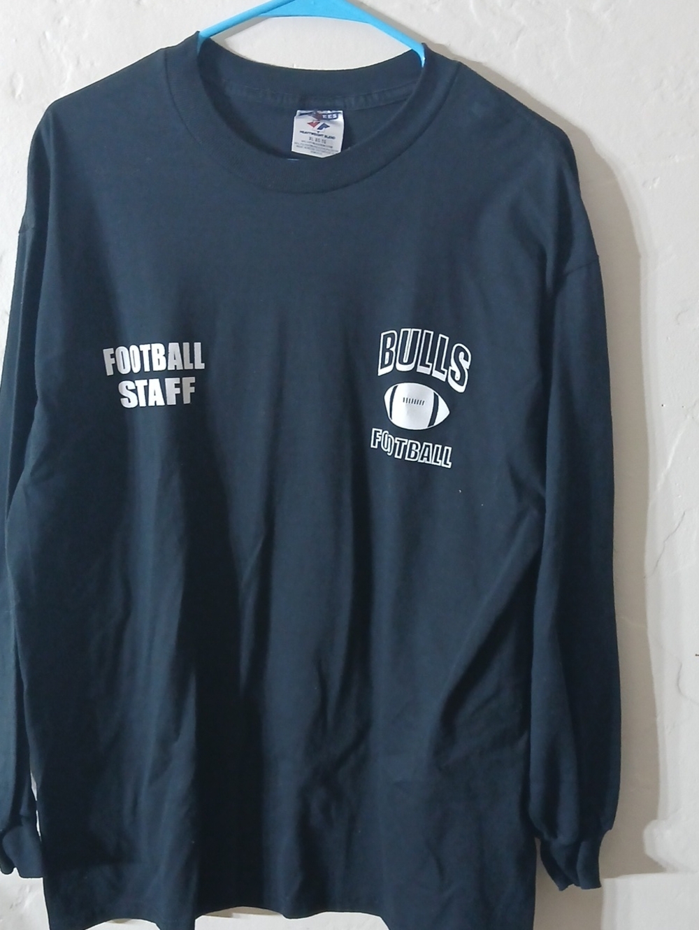 Bulls Football Staff Long-Sleeve Shirt - Black Size XL